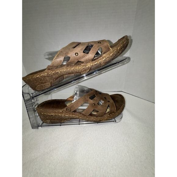 Born Hand Crafted Footwear Tan Leather Sandals Shoes Sz USA 9 40.5M Strappy - Picture 1 of 7